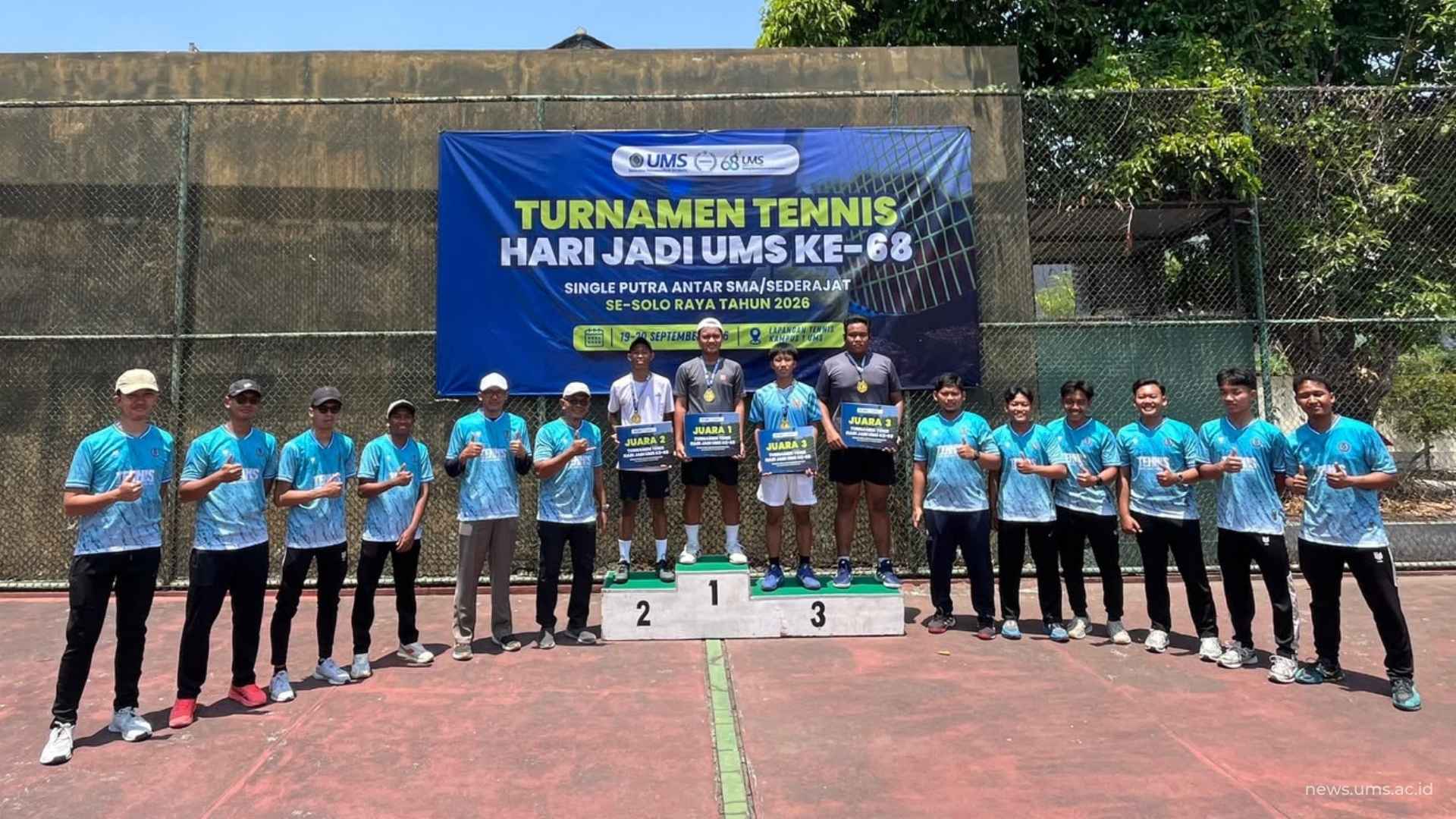 Turnamen Tenis Harijadi ke-68 UMS, SMA ABBS Surakarta Raih Gelar Juara